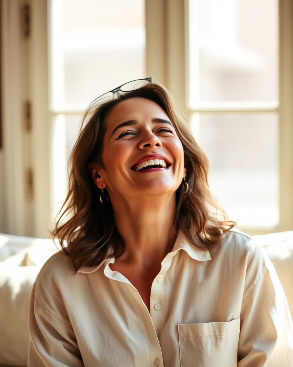 Woman feeling vibrant and at home in herself
