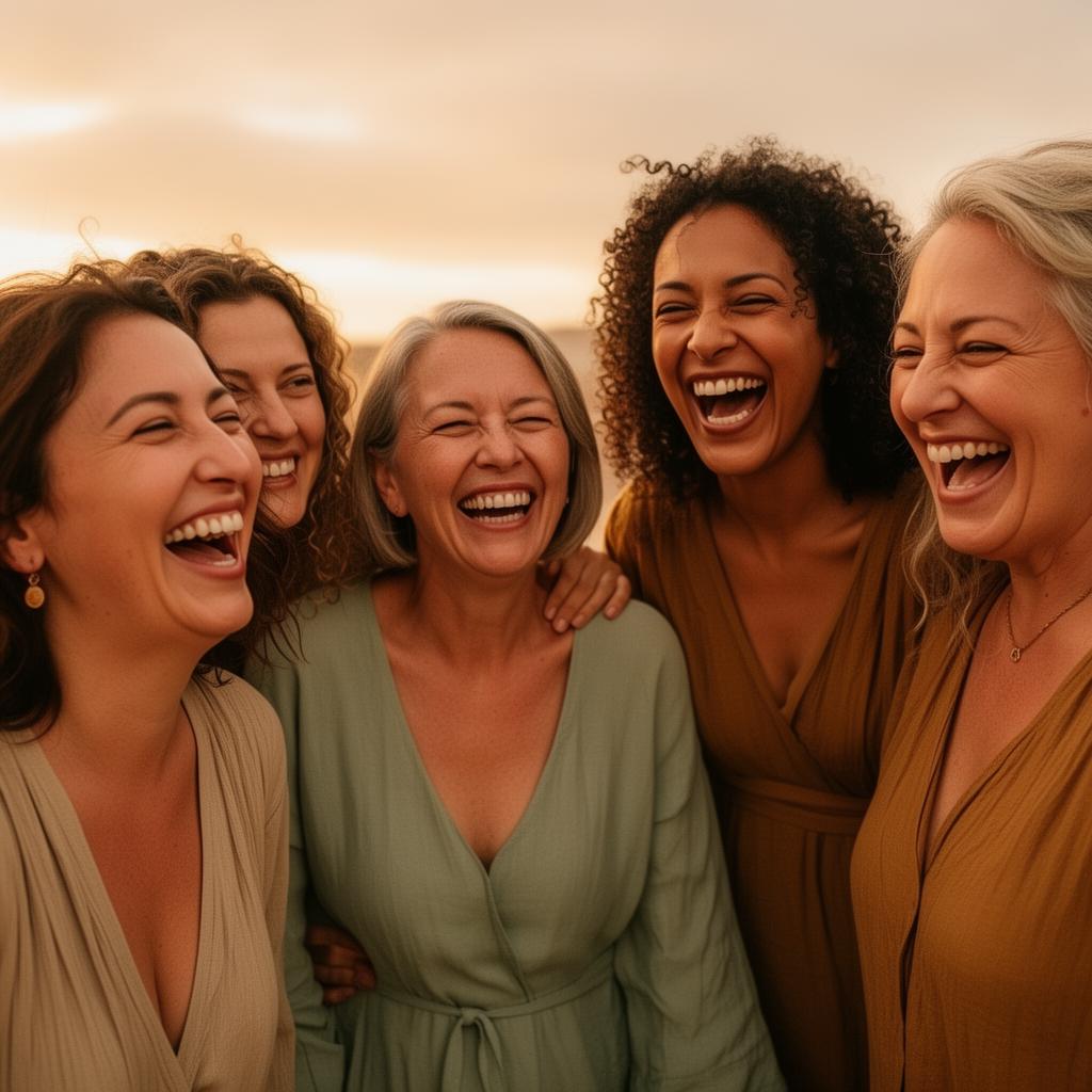 Women laughing together in sisterhood